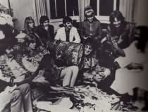 Paul, Jane, unknown guy, unknown girl, Ringo, Maureen, John, George, and Maharishi